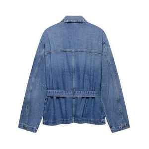 Wholesale High Quality Women's Solid Winter Denim Jacket Customizable Eco-Friendly Breathable Windproof 100% Cotton Casual - Product Image 2