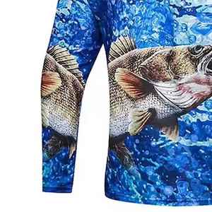 Camisa de Pesca de Manga Larga para Hombre, Estampado Animal por Transferencia Térmica, Protección UV, Absorción de Humedad, Poliéster, Ropa de Verano para Exteriores - Product Image 3