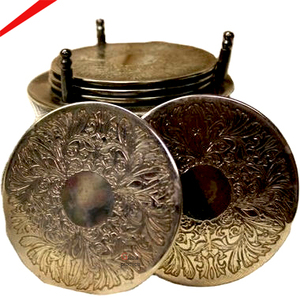 Ensemble de sous-verres décoratifs en bois naturel, design traditionnel, sous-verres solides - Product Image 4