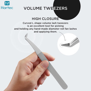 High Precision Stainless Steel Eyelash Tweezers Wholesale Professional Beauty Tools for Eyelash Extension Salons & Training - Product Image 4