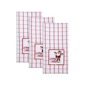 Magnifique serviette de cuisine brodée avec un motif de Noël, séchage rapide, douce, de qualité supérieure, 100% coton, pour Noël. - Product Image 6