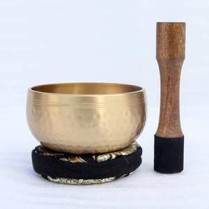 Bol chantant en métal pour la guérison du corps, bol chantant pour la méditation, fabriqué en Inde, bol chantant de style tibétain - Product Image 1