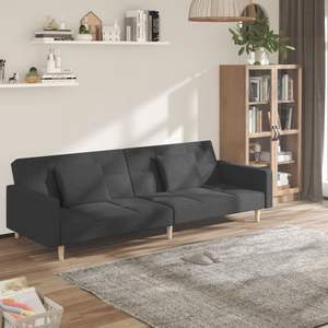 Sofá Cama Estándar de Tela 100% Poliéster Gris Oscuro con Estructura de Madera y Plástico - Product Image 1