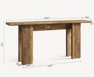 Mesa Consola de Madera Sólida, Mueble Moderno para Entrada, Pasillo o Sala de Estar con Base de Trípode, Diseño Escandinavo - Product Image 6