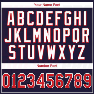 เสื้อเบสบอลผู้ชายแบบสั่งทำพิเศษ ชุดเบสบอลออกแบบเองได้ สีกรมท่า แดง ขาว เสื้อเบสบอลแท้แบบซับลิเมชั่น - Product Image 4