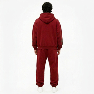 Survêtement surdimensionné pour homme en coton épais avec sweat à capuche et pantalon – Service OEM, marque privée, directement de l'usine - Product Image 3
