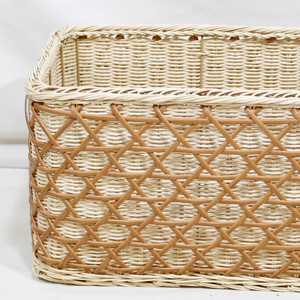 <b>Rectangular</b> Wicker Rattan Storage <b>Basket</b> for Home Shelf Storage Bin <b>Basket</b> - Product Image 5