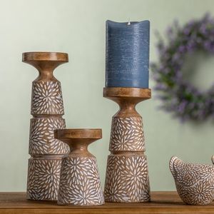 Exclusivo Portavelas de Madera Hecho a Mano de Primera Calidad, Ideal para Decoración de Lujo en Hoteles y Residencias - Product Image 3