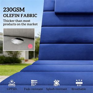 Set di due cuscini pieghevoli per sedie a sdraio blu scuro, cuscini e imbottiture per esterni (solo cuscino) - Product Image 3