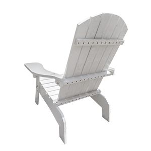 Sedia Adirondack bianca con portasolellino sul bracciolo per uso interno o esterno - Product Image 3