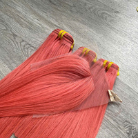 Extensions de cheveux lisses couleur pêche avec closure HD, qualité Super Double Drawn, cheveux vietnamiens de haute qualité, modèle très prisé