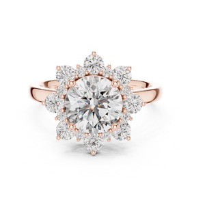 Anillo de Diamantes de Corte Redondo para Mujer, Diamantes Cultivados en Laboratorio o Naturales, Anillo de Compromiso, Boda, Aniversario, Joyería Fina, Banda de Lujo con Piedras Preciosas - Product Image 3