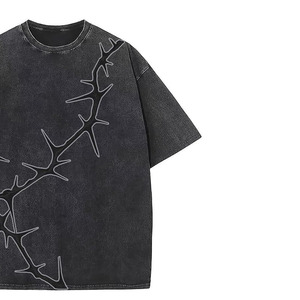 100% Cotton Heavyweight Acid Washed Oversized Crewneck T-Shirt for Men-Vintage Boxy Style Customizable Logo/Color Bulk Wholesale - Product Image 3