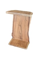 Table d'appoint scandinave en bois de teck massif à bord vif, fabriquée à la main, écologique, durable, design européen