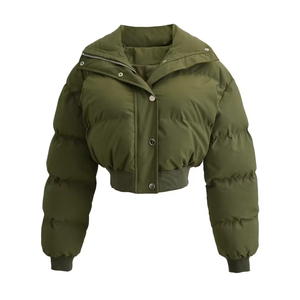 Chaquetas de Invierno para Mujer al por Mayor, Chaqueta Corta con Cierre, Estilo Bomber, Acolchada, para Mujer - Product Image 5