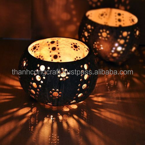 HIGH QUALITY NATURE COCONUT SHELL CANDLE HOLDER/CANDLE BOWL FOR HOME DECORATION