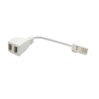 Kabel Ekstensi Telepon dengan Soket Ganda UK Konektor BT 431A Sesuai RoHS Warna Putih Kabel Terpilin 28AWG 4C