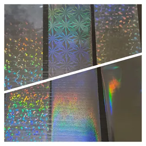 Wholesale PET Multi Pattern <b>Transparent</b> Holographic Self Adhesive Film Packaging Branding Stickers Photo Frames Decorative Craft - Product Image 6