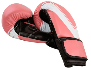 Guantes de entrenamiento de boxeo profesionales de color rosa – Guantes de combate de cuero sintético de primera calidad para fitness femenino, kickboxing y muay thai - Product Image 2
