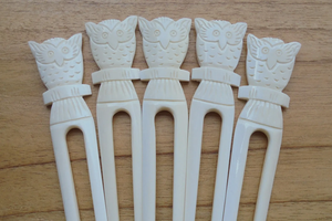 Épingle à cheveux en os sculpté pour femmes |   Outil pour chignon naturel - Product Image 4