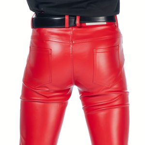 New Arrival Custom Made Unique Design <b>Men</b> <b>Leather</b> <b>Pants</b> Custom Print Embroidery Style <b>Men</b> <b>Leather</b> <b>Pants</b> For Sale - Product Image 5