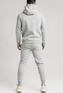 Survêtement de jogging respirant et confortable pour hommes, vente chaude, deux pièces, couleur unie, 100% coton, logo personnalisé OEM - Product Image 4