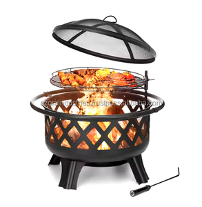 Home and Garden Patio Fire Pit Barbecue Furniture Portable Round Metal Iron Fire Pit for Outdoor Camping in Rustic Style - Product Image 4