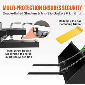 Forche per Pallet Resistenti con Capacità di 1800 Kg, Forche a Benna da 152 cm per Trattore, Attacco per Caricatore Frontale per Carrelli Elevatori - Product Image 5