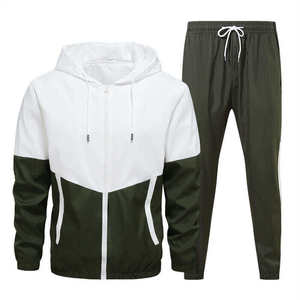 Men's Hooded Tracksuit Full Sleeve <b>Zipper</b> <b>Sweatshirt</b> Color Blocking Sporty Lightweight With Side Pockets Spring Wear - Product Image 4