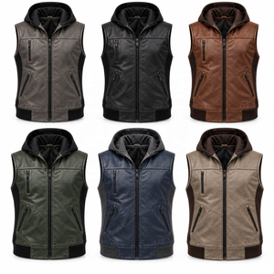Men's Casual & Streetwear Leather Vests | Grey Black Multi Color Options | OEM ODM Manufacturer | Premium Design Quality | - Product Image 5
