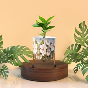 Macetero de Metal Blanco con Soporte de Hierro, Elegante Porta Plantas Decorativo para Jardín Interior Moderno, Sala de Estar, Dormitorio - Product Image 3