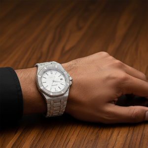 Montre à cadran arabe sertie de diamants, aspect diamant, luxe, acier inoxydable, montre-bracelet scintillante - Product Image 6