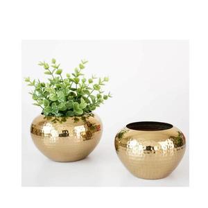 Ensemble de jardinières modernes dorées pour le sol |   Support décoratif pour plantes d'intérieur pour hôtels et maisons - Product Image 4