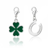 Charmes fer à cheval en zircon plaqué or et argent pour enfants chrétiens, porte-bonheur, avec logo personnalisé, cadeaux souvenirs