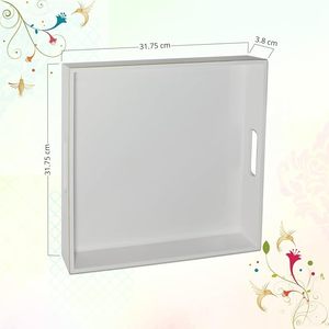 Plateau de service rectangulaire blanc avec poignées, plateau décoratif en bois pour la maison, la salle à manger, le restaurant, l'hôtel - Product Image 4