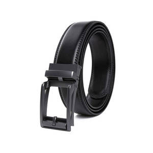 Cinturón de Cuero Vacuno Sólido con Hebilla Rectangular de Cierre Automático, Estilo Formal, Duradero, Moldeado en una Sola Pieza, 3.3 cm de Ancho - Product Image 1