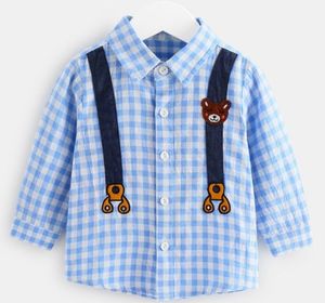 Camiseta de Manga Larga a Cuadros para Niños 2026, Camiseta de Algodón con Efecto de Dos Piezas, Holgada, Unisex, Informal, para Primavera y Otoño, Venta al Por Mayor OEM - Product Image 1