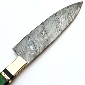 Couteau de chef de camping OEM, 12 pouces, design multi-usages, acier Damas de qualité industrielle, lame droite à pointe tombante - Product Image 2
