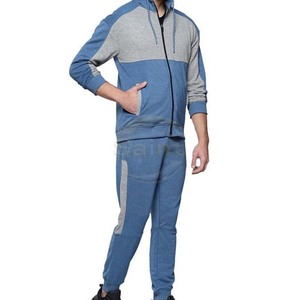SAINT APPARELS Conjunto de Sudadera y Pantalones Deportivos para Hombre, Dos Piezas, con Bloques de Color, Capucha y Cierre de Cremallera, 100% Algodón, Tejido de Rizo, Estilo Vintage, Transpirable - Product Image 3