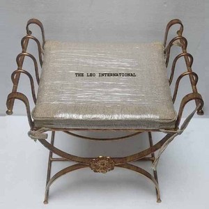 Modern and Simple Genuine Iron Metal Rectangle Shape Living and Dining Room Furniture with Metal Ottoman <b>Stool</b> - Product Image 1