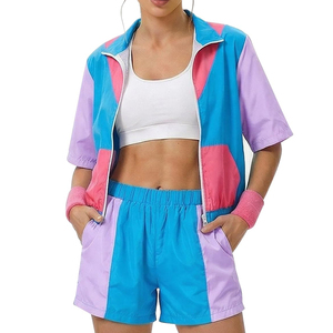 <b>Women</b> <b>Windbreaker</b> Shorts Tracksuit Two Piece Set Lightweight Breathable Custom Sportswear Training Outfit - Product Image 4
