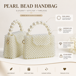 Bolso de Mano de Lujo Clásico Informal de Moda con Cuentas de Perlas Acrílicas para Mujer, Bolso de Hombro Hecho a Mano para Fiesta de Noche, Boda, Novia - Product Image 6