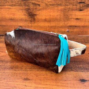 กระเป๋าเครื่องสำอางหนังแท้สำหรับผู้หญิงกระเป๋าเครื่องสำอางแบบตะวันตกหนังแท้สำหรับใส่เครื่องสำอาง - Product Image 5