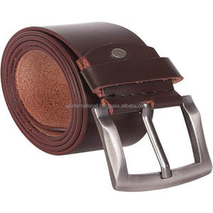 Cinturón informal de cuero de moda para hombre marrón hecho a medida con hebilla de aleación, hebilla de zinc, cinturones de cuero originales para hombre a bajo precio - Product Image 3