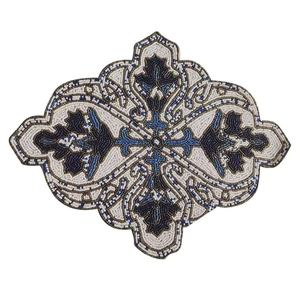Beaded Eco-Friendly Handmade Customized Shape <b>Runner</b> Mats Pads Coasters Floral Designs for Wedding Christmas Party <b>Table</b> Decor - Product Image 3