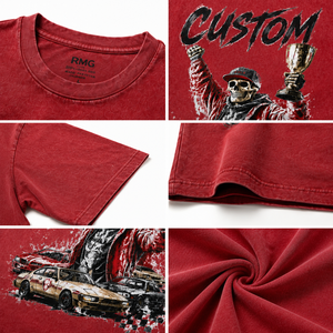 T-shirt graphique unisexe surdimensionné en coton 100% 280 GSM, personnalisé, style streetwear, imprimé DTG, écologique, vente en gros grandes tailles - Product Image 4