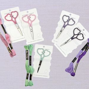 Ciseaux à broder en forme de cœur, pointe fine, pour couper le fil, couture, point de croix, travaux d'aiguille, artisanat, rose, noir - Product Image 4
