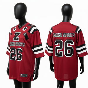 Camiseta de Fútbol Femenina de Primera Calidad, Tejido de Malla de Poliéster de 180 GSM, Paneles Rojos, Negros y Blancos, Logotipo Personalizado, Camiseta de Fútbol Femenina de Algodón - Product Image 5