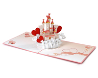 Liefde Cadeau Voor Vriendin Op Valentijn En Verjaardag Met Kasteel 3d Pop-Up Kaart