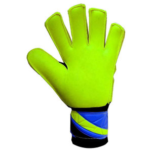 Guantes de Portero de Fútbol, Dedos Completos, Color Verde Neón, Diseño Agrietado, Transpirables, Antideslizantes, Cierre de Velcro, Unisex - Product Image 2